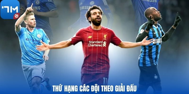 Thứ hạng các đội theo giải đấu